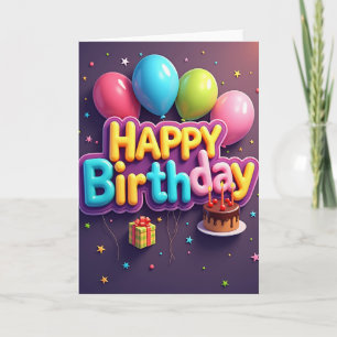 Cartão de Aniversário Glossy Bubble Alegre
