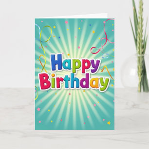 Cartão de Aniversário Glossy Burst
