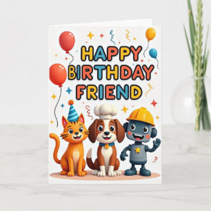 Cartão de Aniversário Glossy Friends