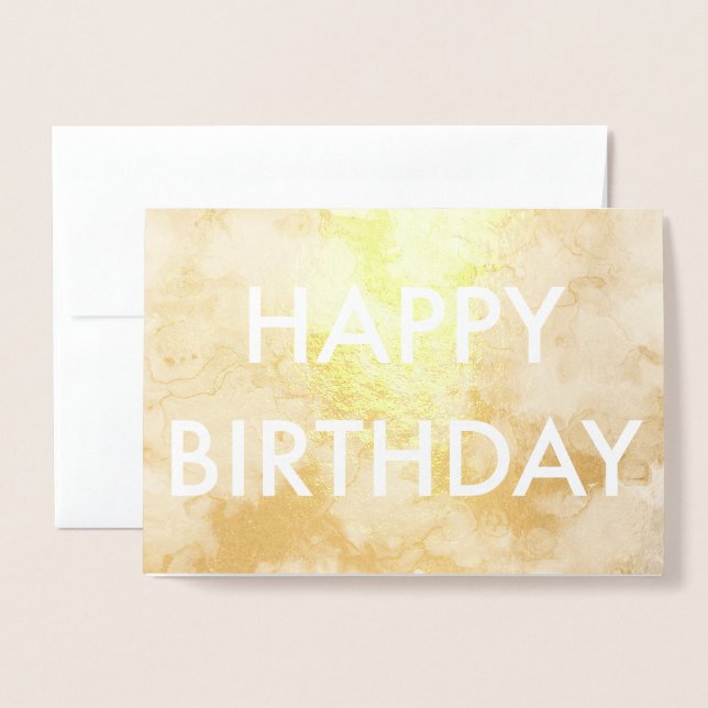 Cartão de Aniversário Gold Foil Happy (Frente com envelope)