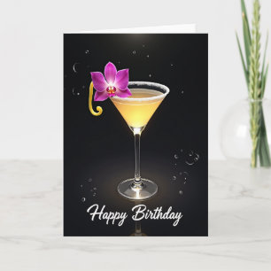 Cartão de Aniversário Golden Cocktail