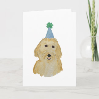 Cartão de Aniversário Goldendoodle