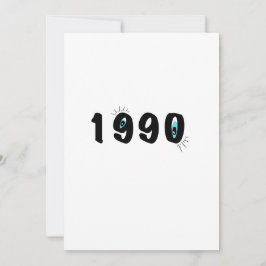 Cartão de aniversário gráfico dos olhos de 1990 Qu