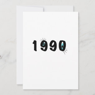 Cartão de aniversário gráfico dos olhos de 1990 Qu