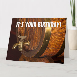 CARTÃO DE ANIVERSÁRIO GRANDE DO BARRIL DE BOURBON