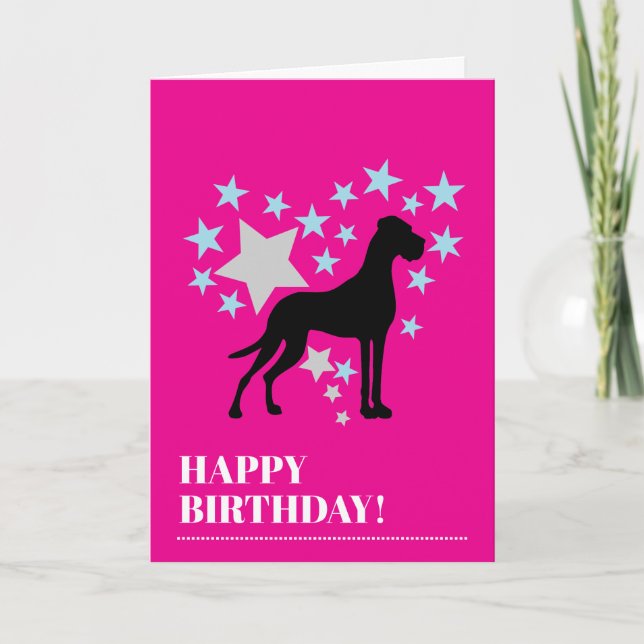 Cartão de aniversário Great Dane (Frente)