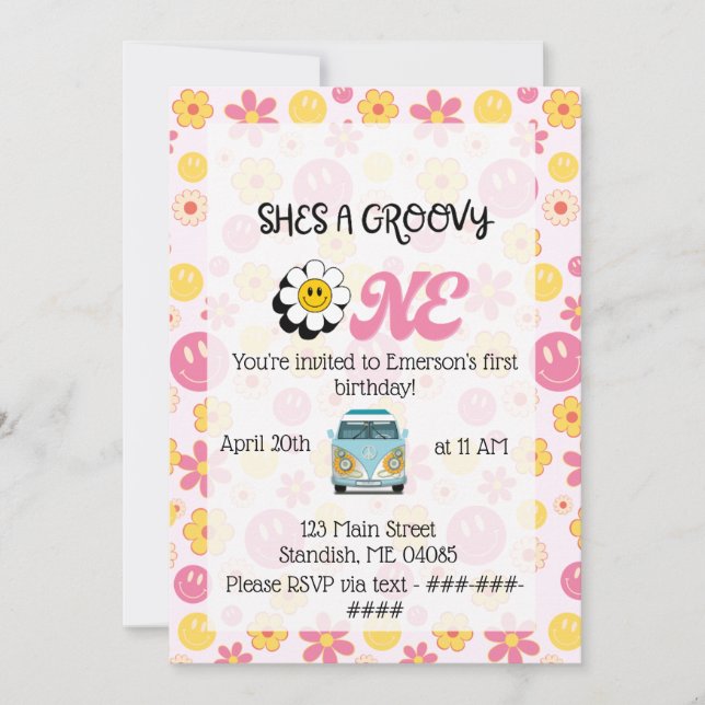 Cartão de Aniversário Groovy One (Frente)