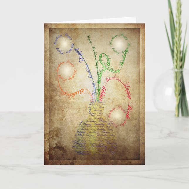 Cartão de aniversário Grunge (Frente)