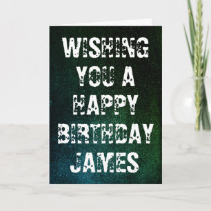 Cartão de Aniversário Grunge de Nome Personalizado