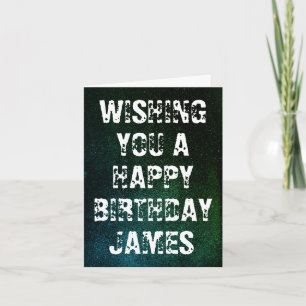 Cartão de Aniversário Grunge de Nome Personalizado