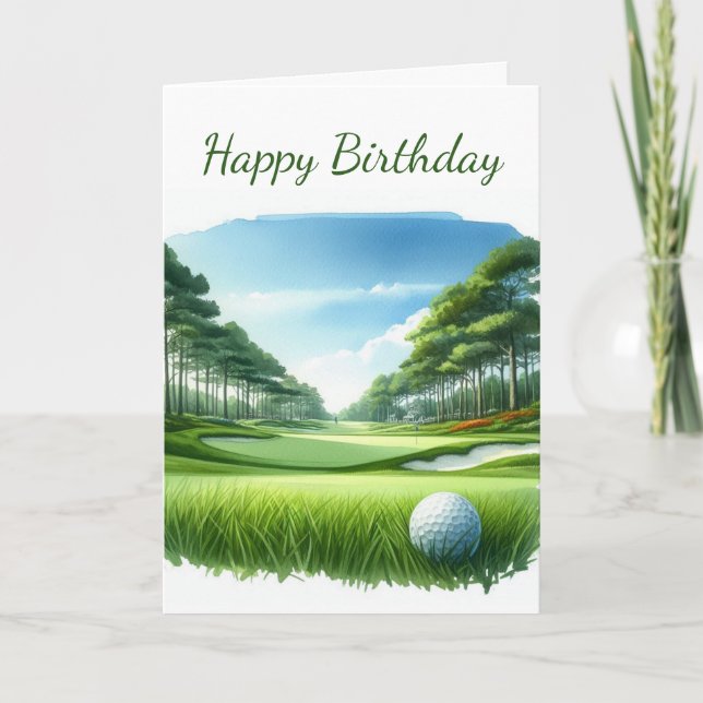 Cartão de aniversário Happy Tee Time (Frente)