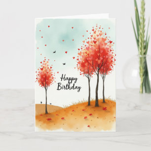 Cartão de Aniversário Heart Leaves Artistry