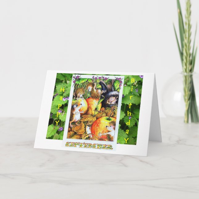 Cartão de Aniversário Hedgehog (Frente)