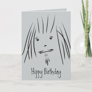 Cartão de Aniversário Hippy Hippy Cara (Vazio)