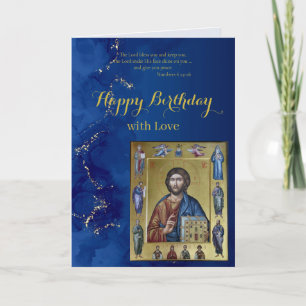 Cartão de Aniversário Ícone Jesus Cristo Ortodoxo