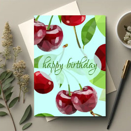 Cartão de Aniversário Ilustrativo Marian Cherry