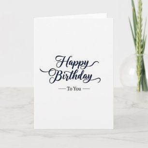 Cartão de Aniversário Indigo Script