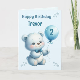 Cartão de Aniversário Infantil Urso Personalizado