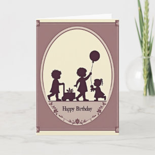 Cartão de Aniversário Infantil Vintage