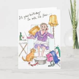 Cartão de aniversário 'Ir com o Fluxo'