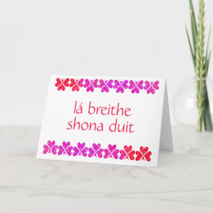 Cartão de Aniversário Irlandês Red Shamrock