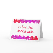 Cartão de Aniversário Irlandês Red Shamrock