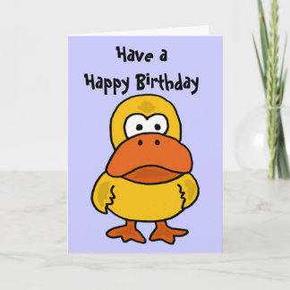 Cartão de aniversário irritado do pato dos