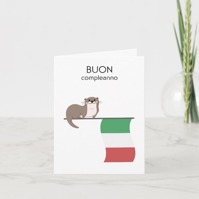 Cartão de Aniversário Italiano - Buon Complanno (Frente)