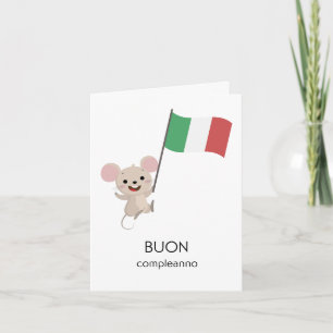 Cartão de Aniversário Italiano - Buon Complanno