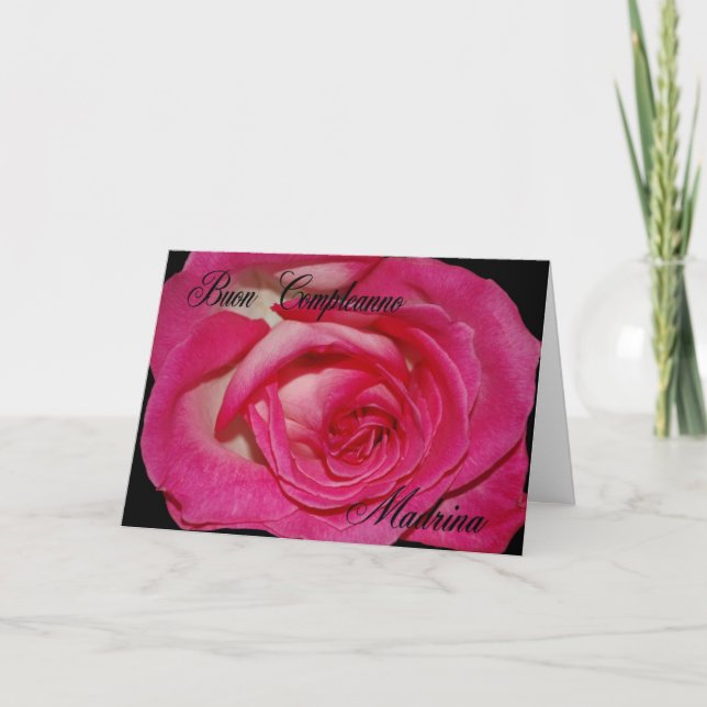 Cartão De Aniversário Italiano Para Madrinha (Frente)