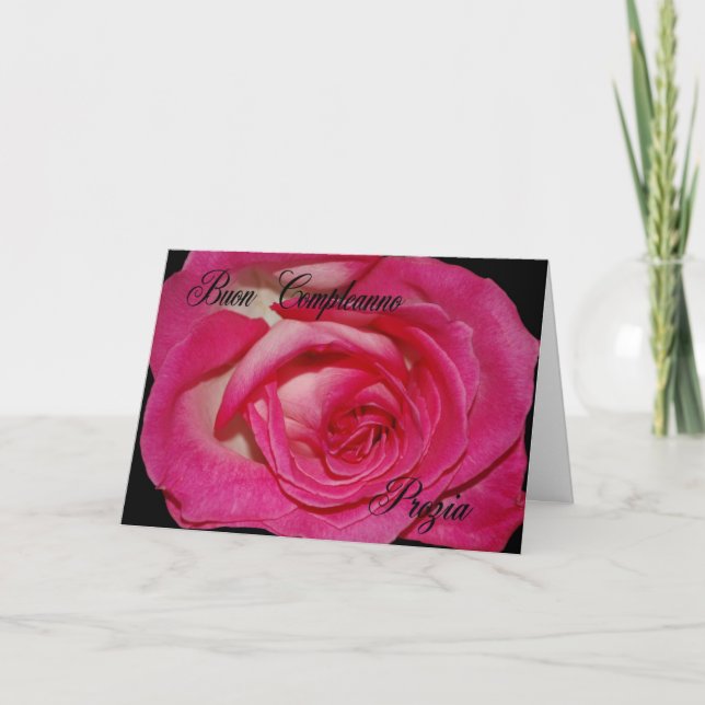 Cartão De Aniversário Italiano Para Tia Excelente (Frente)