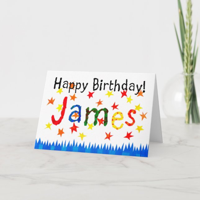 Cartão de Aniversário 'James' (Frente)