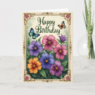 Cartão de Aniversário Jardim Alado