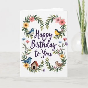 Cartão de Aniversário Jardim Alegria