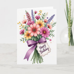 Cartão de Aniversário Jardim de Flores