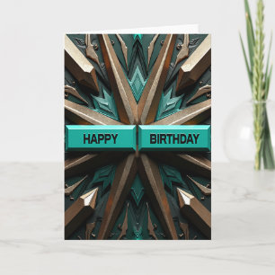 Cartão de Aniversário Joia Esmeralda