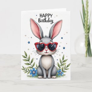 Cartão de Aniversário Joyful Bunny Shades