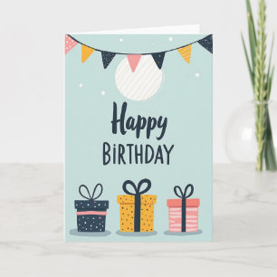 Cartão de Aniversário Joyful Bunting