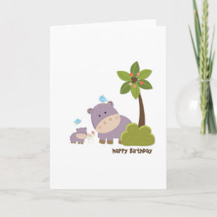Cartão de Aniversário Jungle Hippos