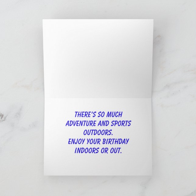 Cartão de aniversário Kayaks, Cartão de saudação d (Interior)