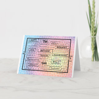 Cartão de aniversário/labirinto para Emily (person