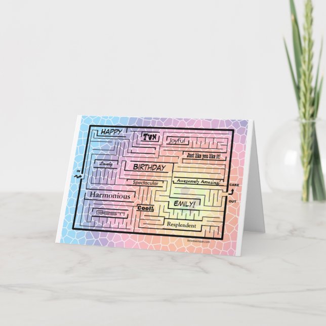 Cartão de aniversário/labirinto para Emily (person (Frente)