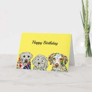 Cartão de aniversário Labrador Maltipoo Brittany S