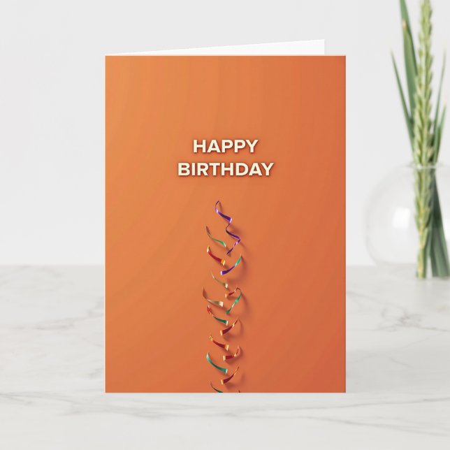 Cartão de Aniversário Laranja Alegre (Frente)