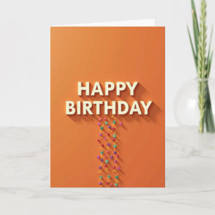 Cartão de Aniversário Laranja Festivo