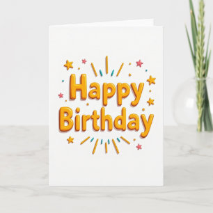 Cartão de Aniversário Laranja Glossy