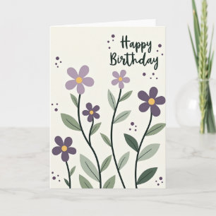 Cartão de Aniversário Lavanda Alegre
