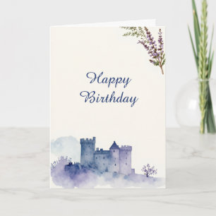 Cartão de Aniversário Lavanda do Castelo Escocês R