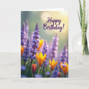 Cartão de Aniversário Lavanda Marigold