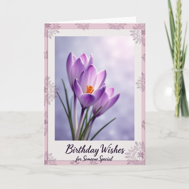 Cartão de Aniversário Lavender Bloom (Frente)